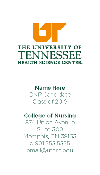 Student Business Cards Example with Name, Title, Class, and College Information