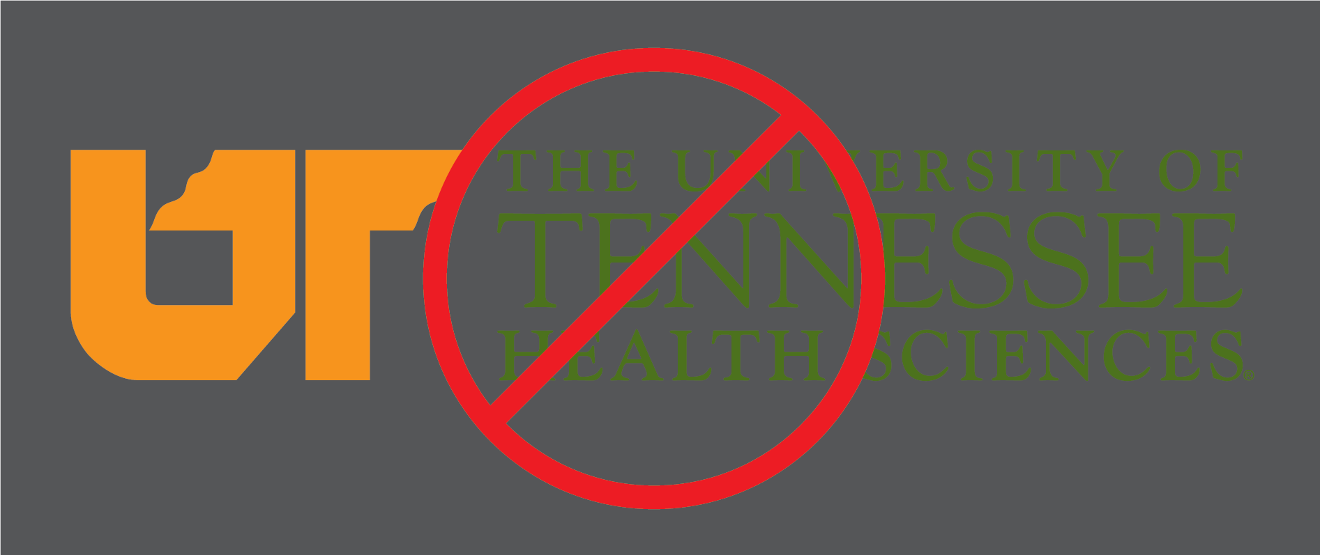 Example of UTHS logo on a background that provides too little contrast with the logo colors.