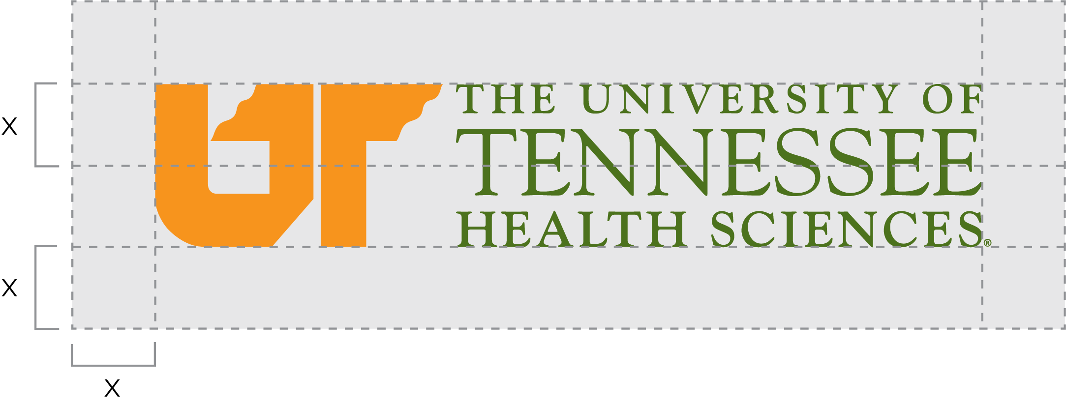 Minimum spacing for the primary UTHS logo