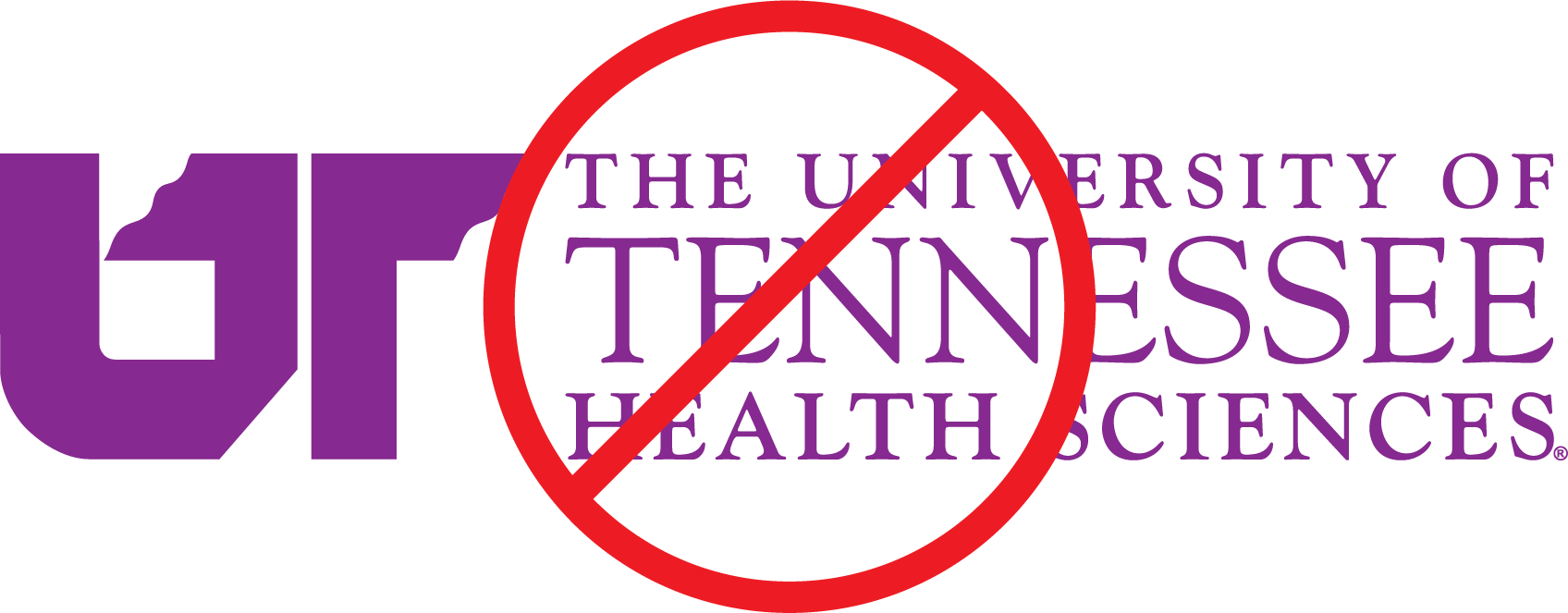 Example of the UTHS logo that is using a color that is not brand and not approved.