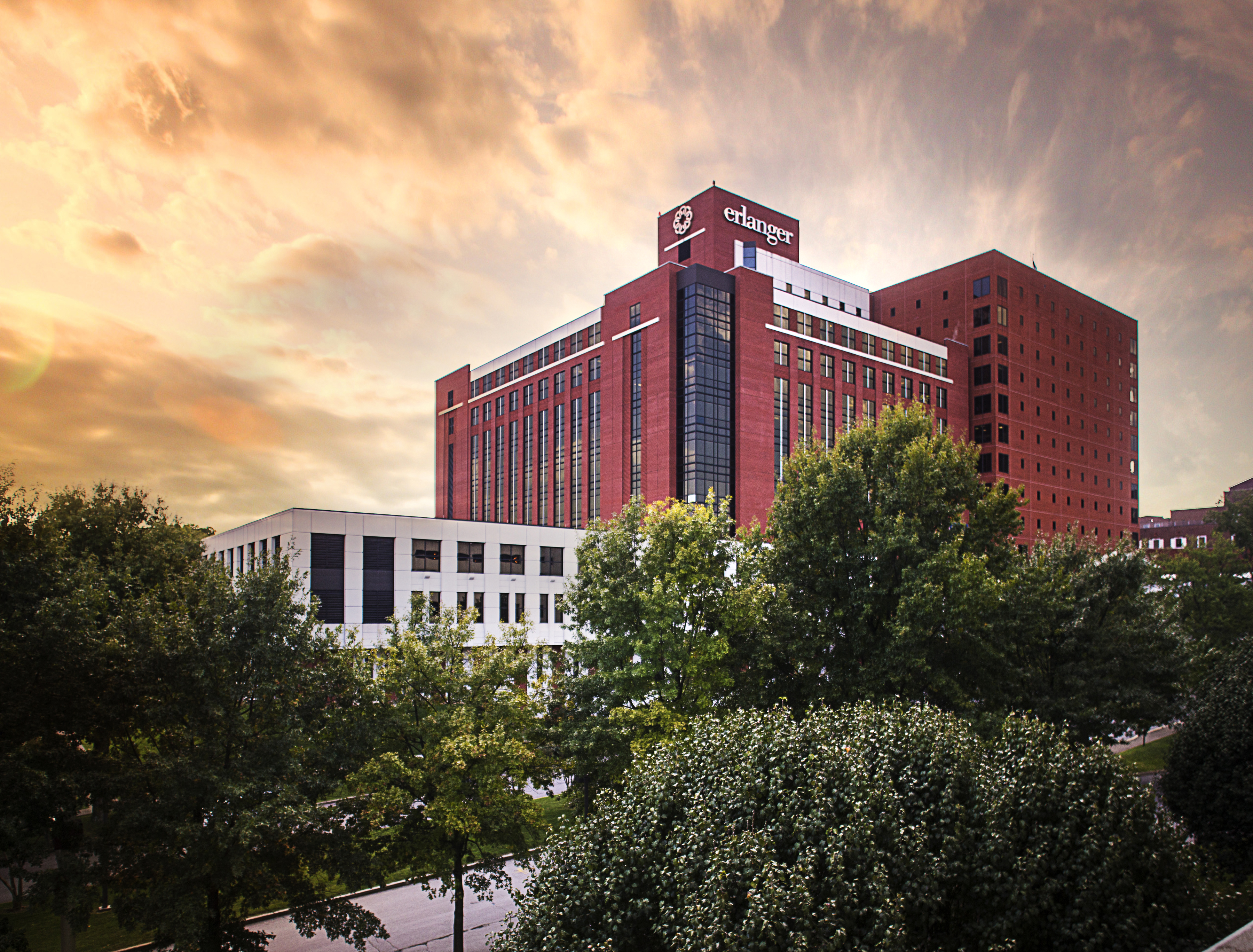 erlanger building sunset