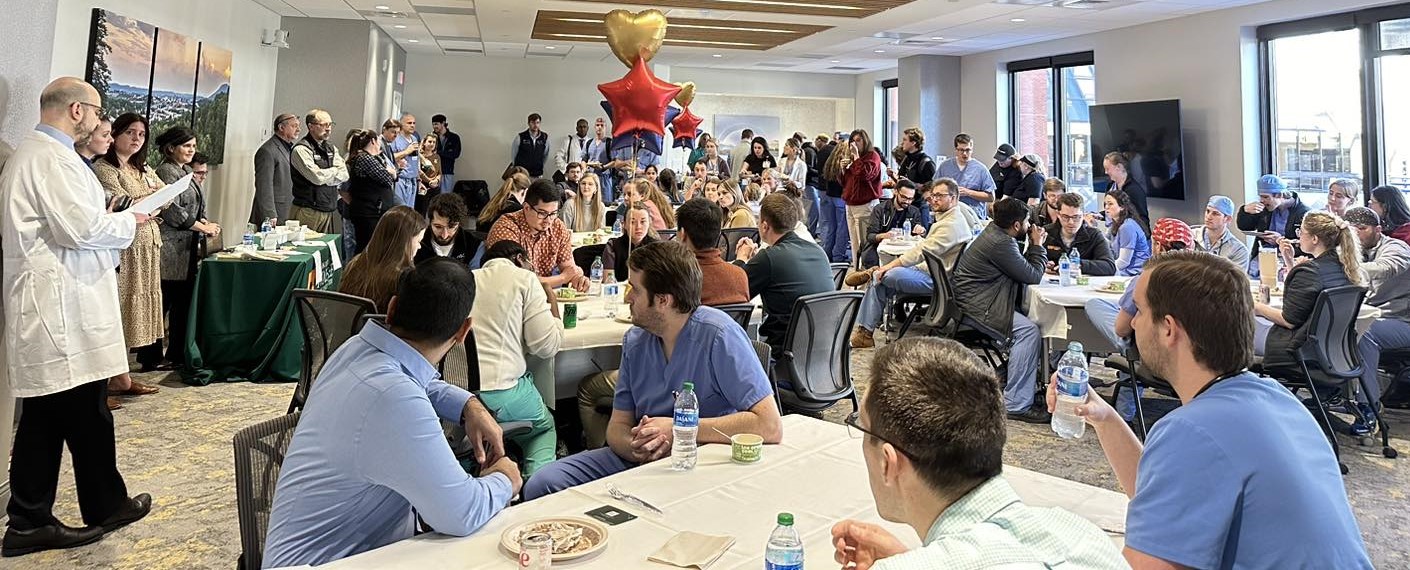 Dr. Paul Schwartzber, our DIO welcomes a group of over 100 Residents, Fellows, and Erlanger Board members, and Executives who served the wonderful lunch to our trainees