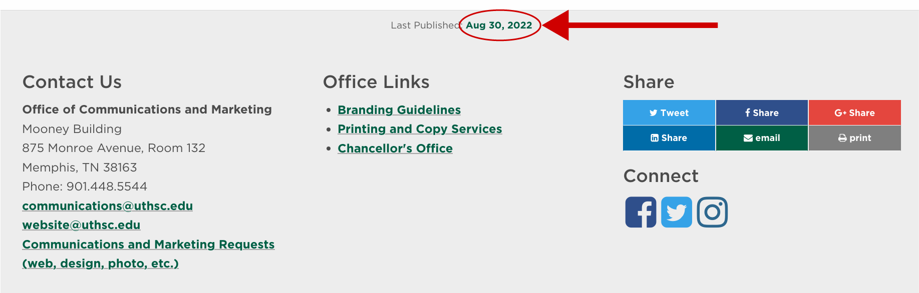 Arrow points to the direct link to click on to log into OU Campus
