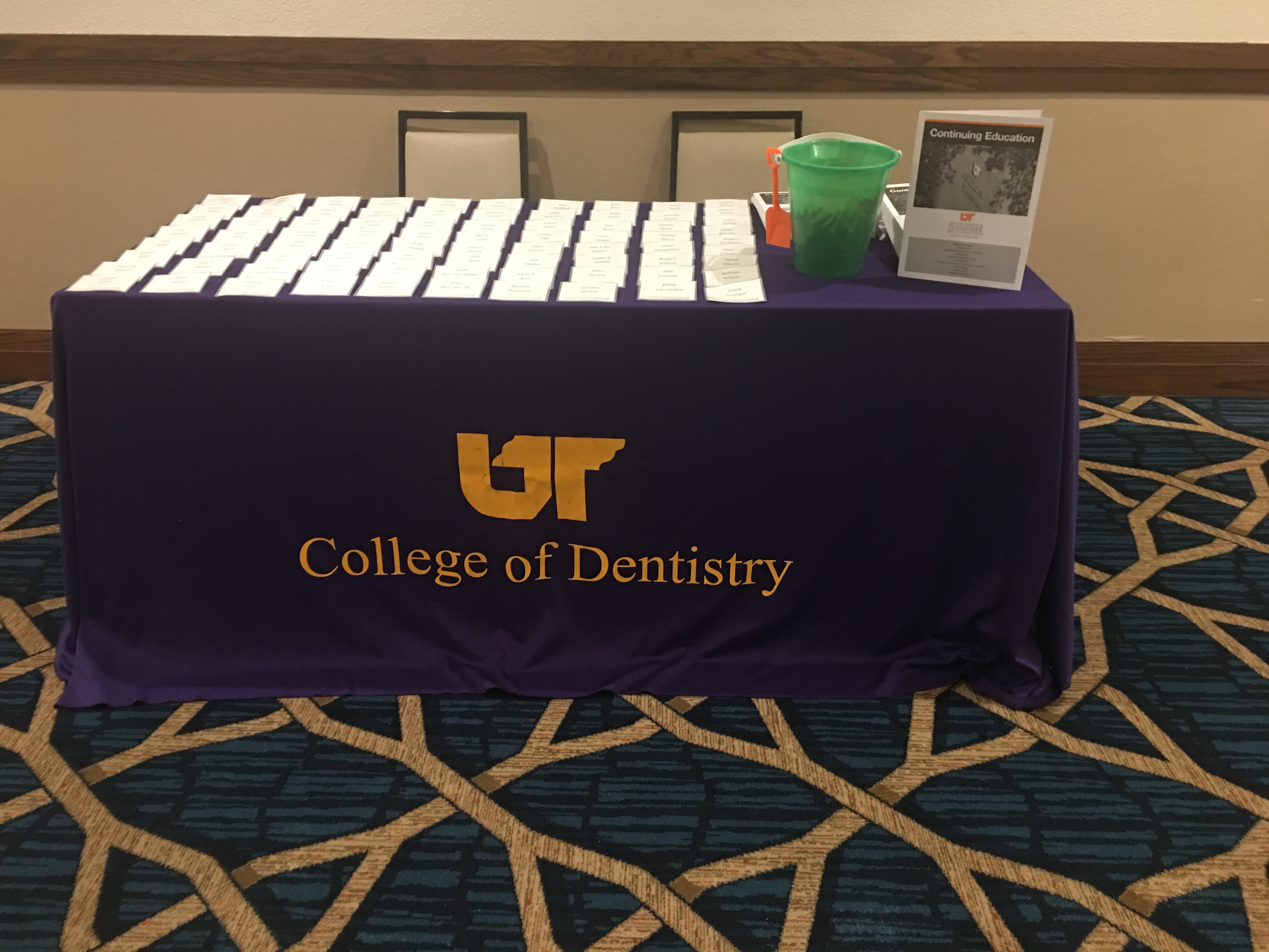 college of dentistry table sign