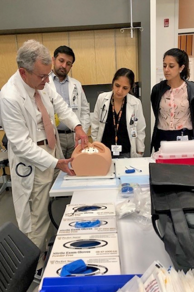 Dr. Weir and fellows at the bone simulation session