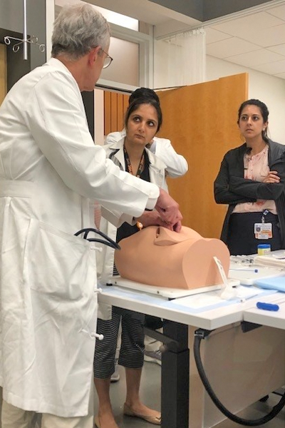 Dr. Weir and fellows at the bone simulation session