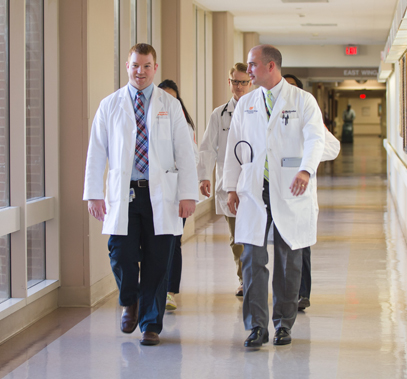 residents walking in the hallway