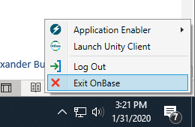 Unity client screen