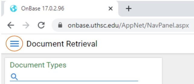 Document retrieval screen
