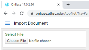 Import screen