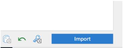 Import screen