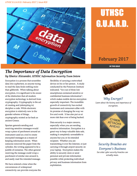 cover of the Feb 2017 Guard newsletter