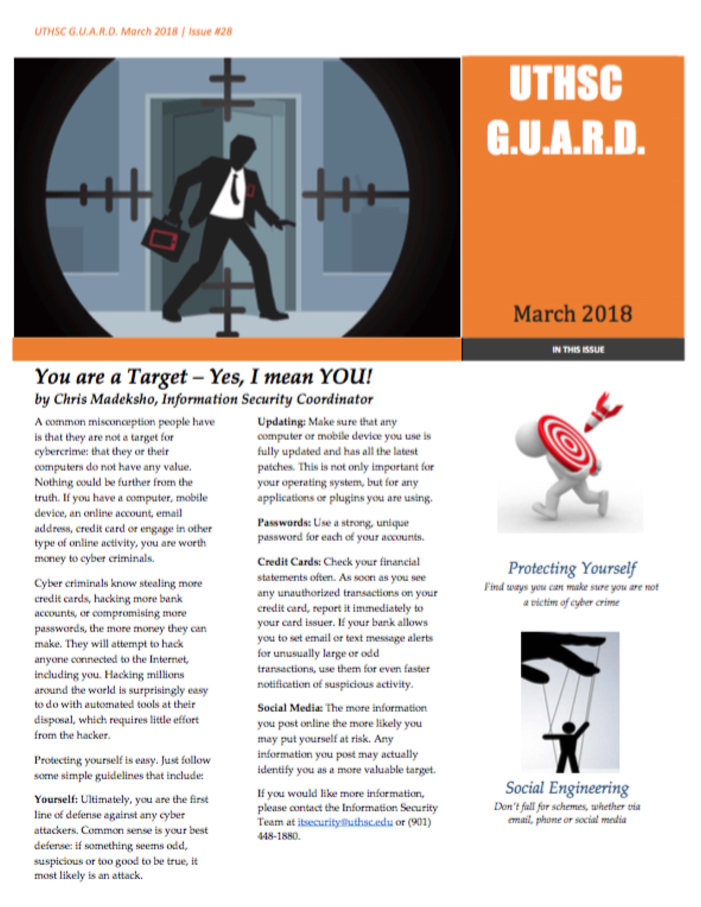 cover of the Mar 2018 Guard newsletter