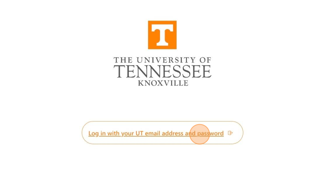image of the white and orange button to log in to UT Verse