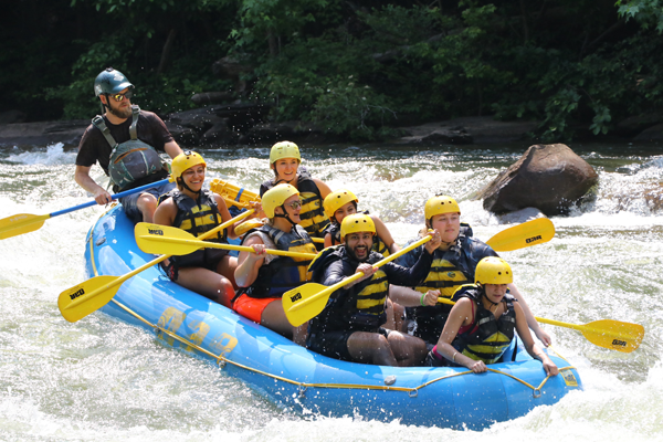 residents white water rafting