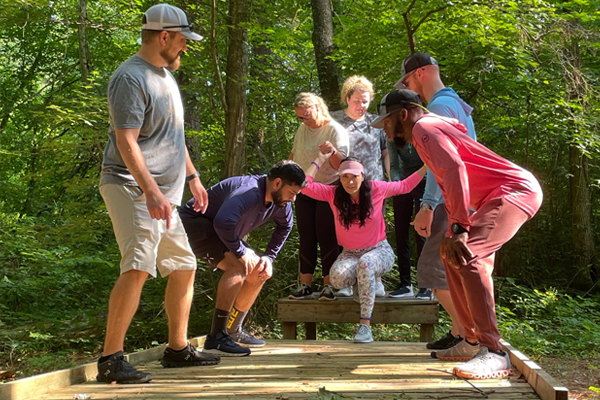 residents outdoors at an Ocoee team building event