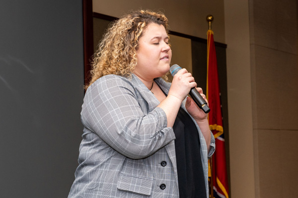 Singer at graduation