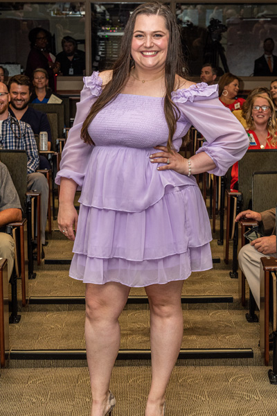 Resident in graduation audience aisle