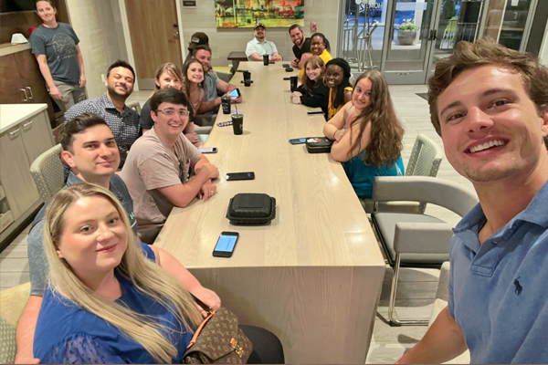 Residents sitting at a table