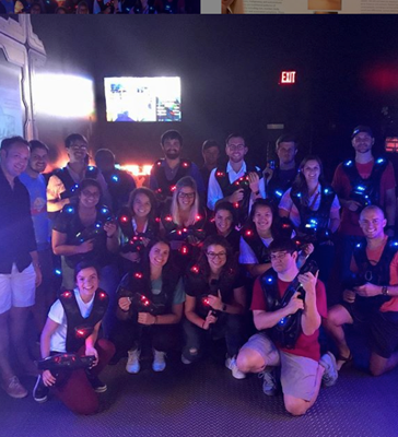 Residents at laser tag