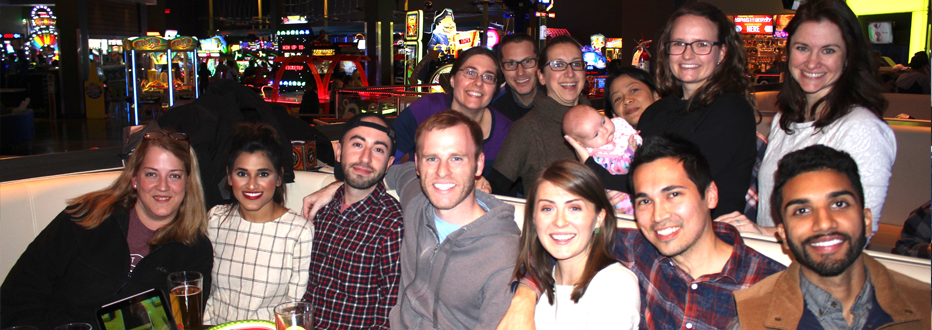 Group of residents at Dave and Busters
