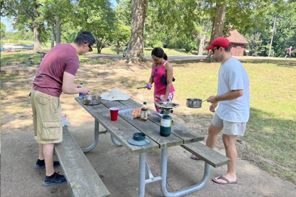 Fellows at a picnic