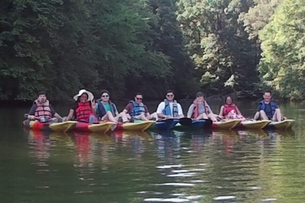 Fellows in kayaks
