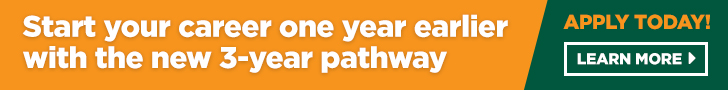 Start your career one year earlier with the new 3-year pathway
