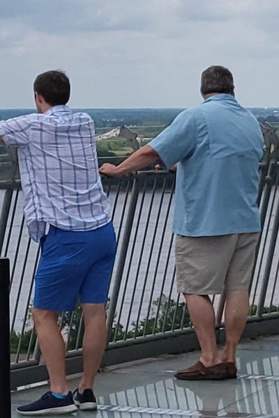 Residents overlooking Memphis from the Bass Pro pyramid balcony