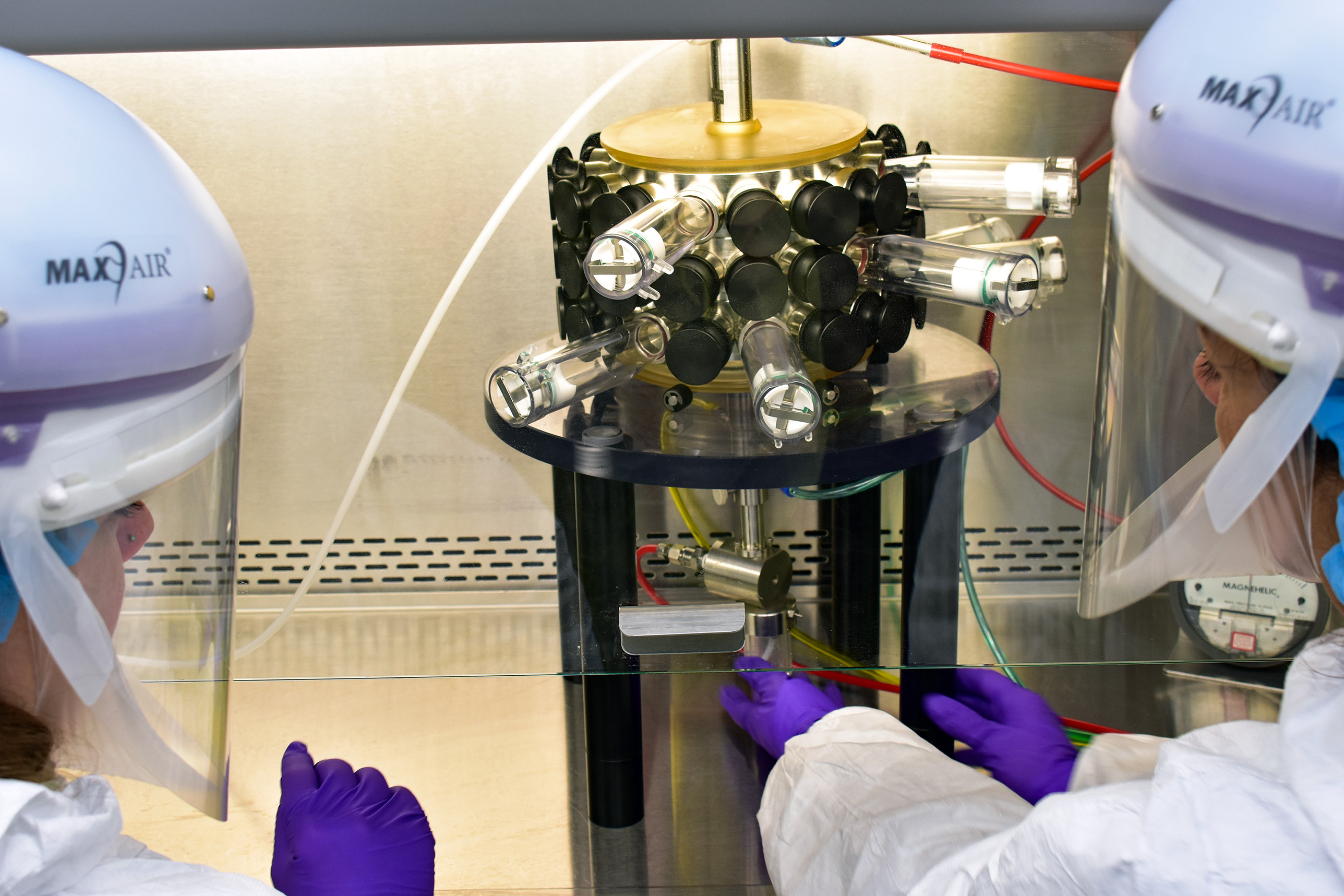 researchers in lab