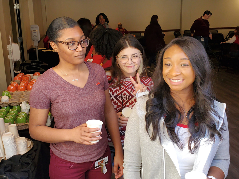 women attend cocoa and conversation event